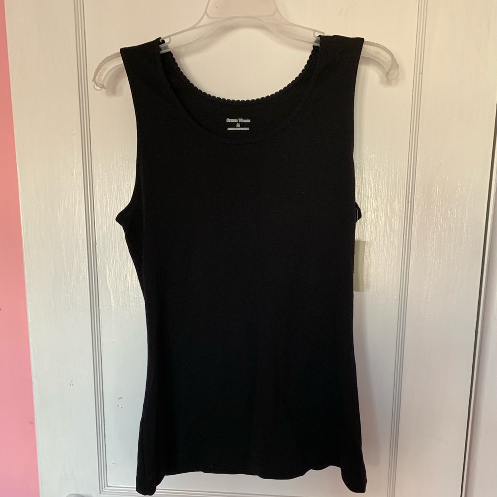 NWT black cotton tank top